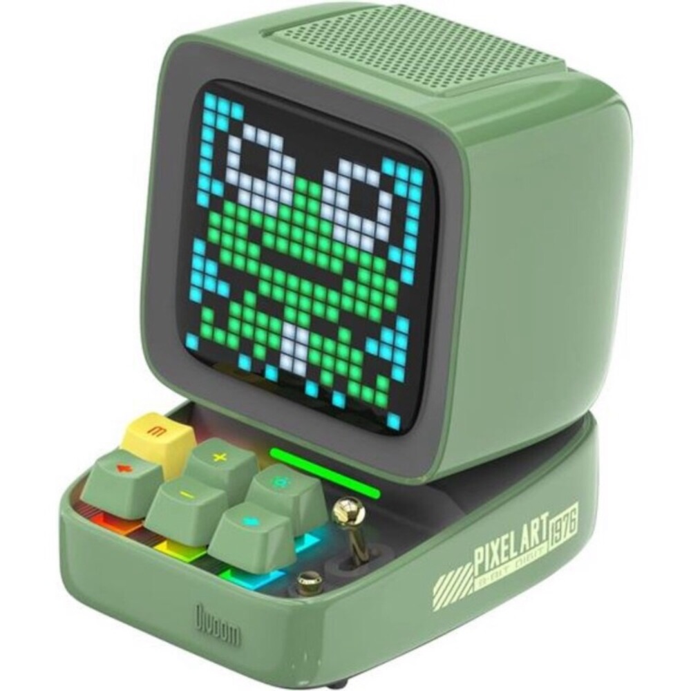 Divoom Ditoo Programmable Pixel Art LED-Bluetooth-Speaker Showing-Clock Emoji